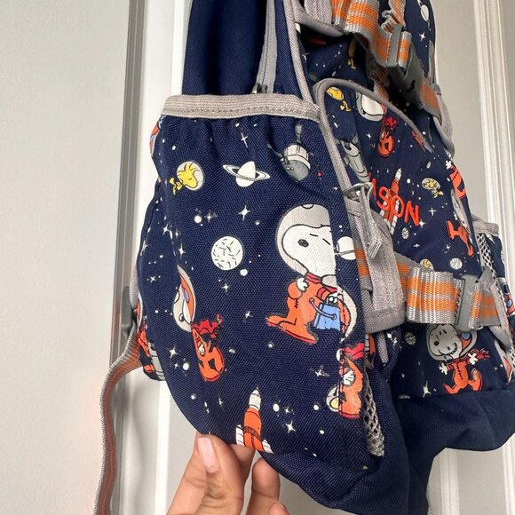 Pottery Barn Mackenzie Peanuts® Snoopy® Space Glow-in-the-Dark Backpack Large - Picture 9 of 16